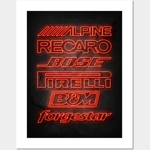 Neon Car Sponsors Wall Art by Durro